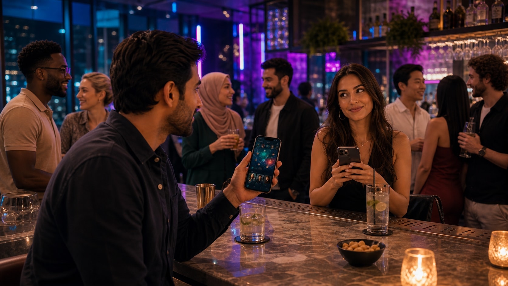 A lounge full of people connecting in real life, with TAGG turning a physical space into a social ecosystem