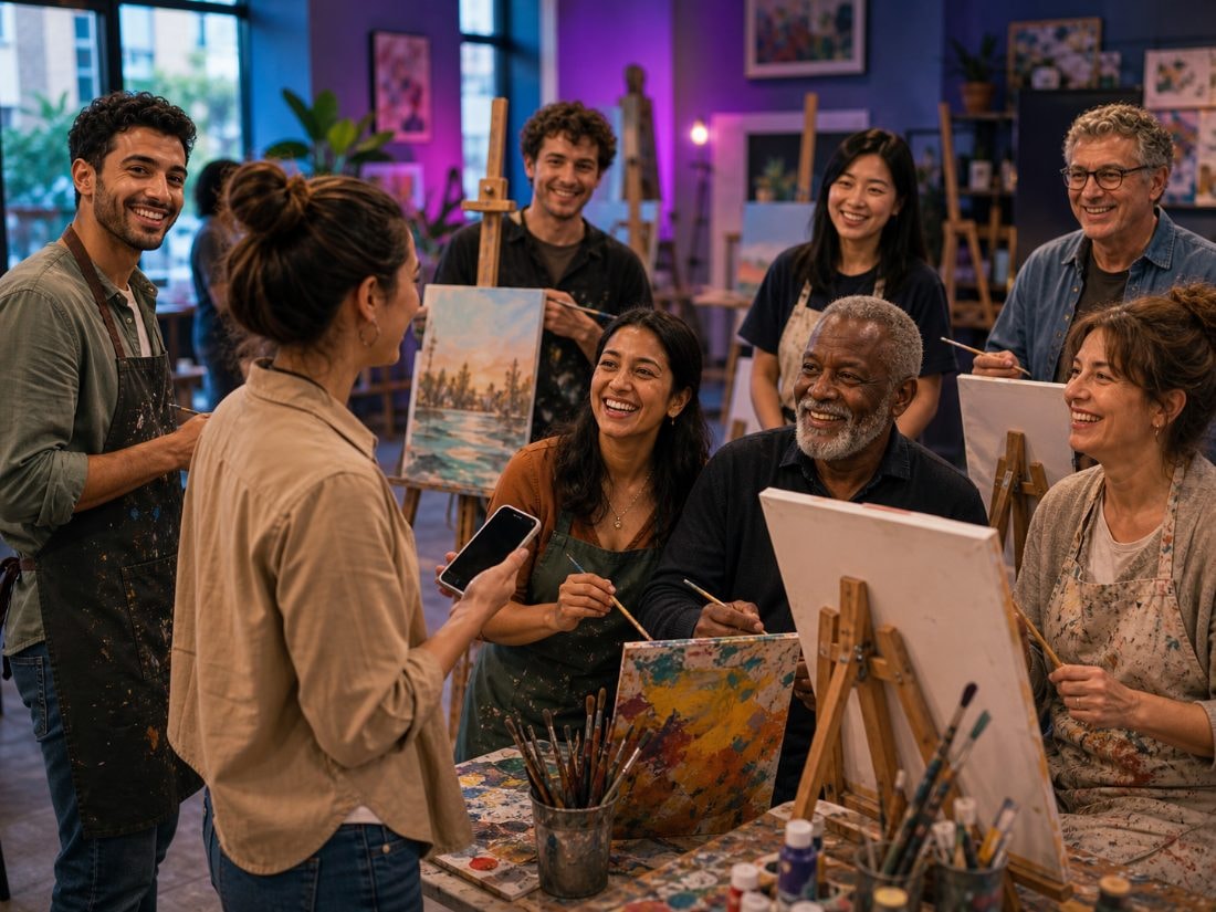 A newcomer joining a local art group