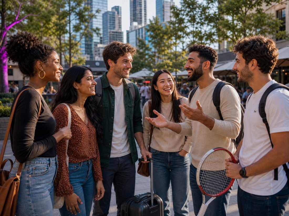 A group meeting in a new city